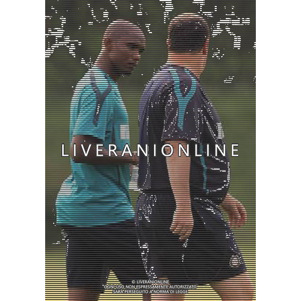 Allenamento Inter Calcio Appiano gentile (Co) 20/08/2010 nella foto rafael benitez e eto\'o samuel ©Luzzani/Agenzia Aldo Liverani Sas