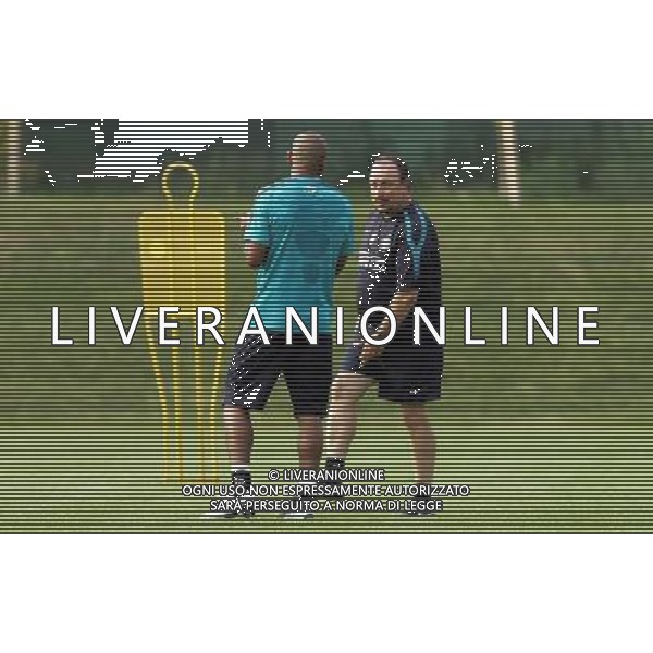 Allenamento Inter Calcio Appiano gentile (Co) 20/08/2010 nella foto rafael benitez e douglas maicon ©Luzzani/Agenzia Aldo Liverani Sas