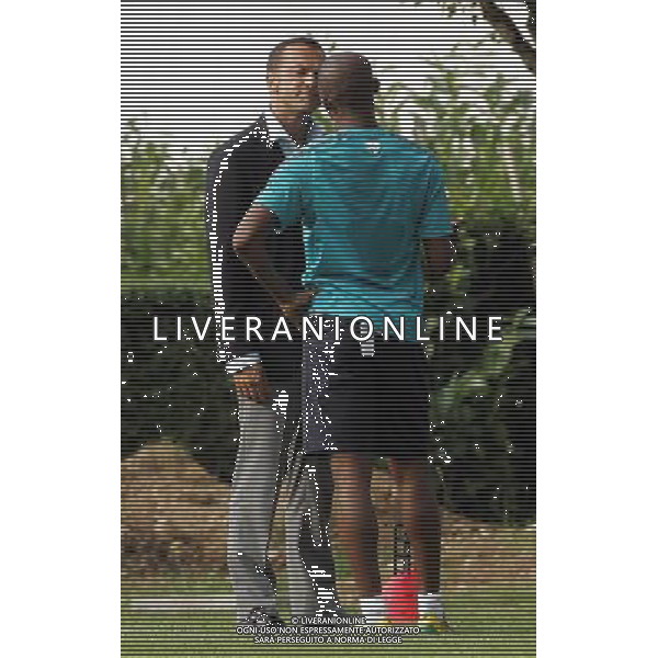 Allenamento Inter Calcio Appiano gentile (Co) 20/08/2010 nella foto marco branca e eto\'o samuel ©Luzzani/Agenzia Aldo Liverani Sas