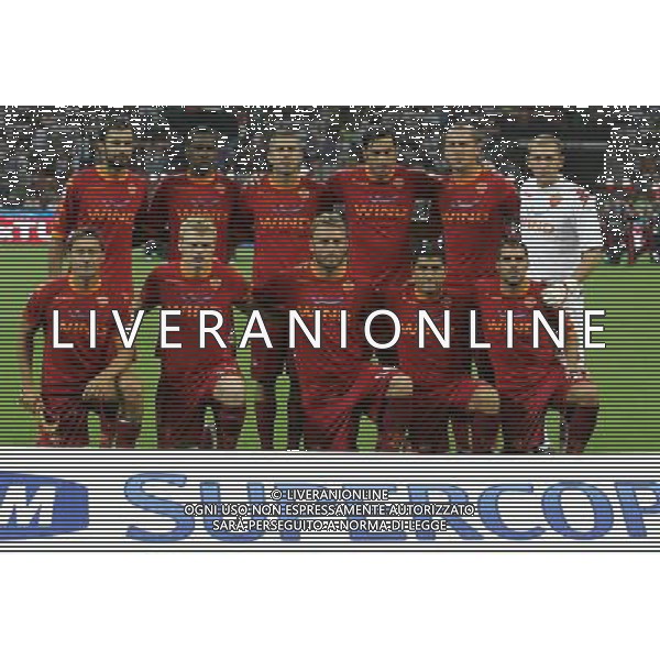 Inter - Roma Supercoppa Italiana 21/08/2010 nella foto la formazione della roma ©Luzzani/Agenzia Aldo Liverani Sas