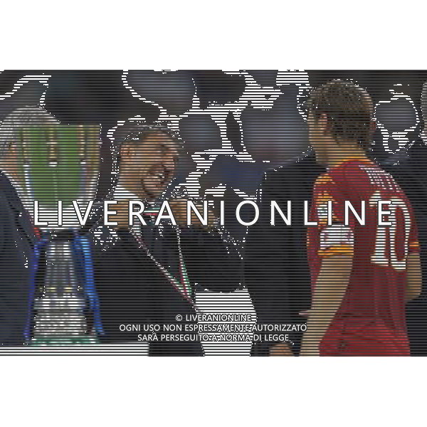 Inter - Roma Finale Supercoppa Italiana Tim 21/08/2010 nella foto ignazio la russa e totti francesco ©Luzzani/Agenzia Aldo Liverani Sas