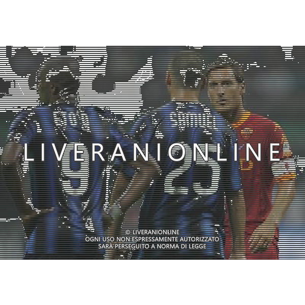 Milano 21-08-2010 Supercoppa Tim Inter-Roma 3:1 nella foto francesco totti, walter samuel e samuel eto\'o ph marco luzzani/ag aldo liverani s.a.s.