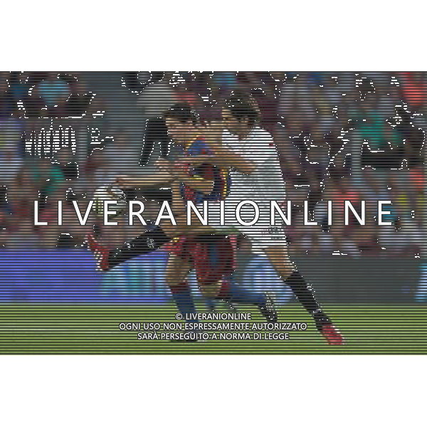 BARCELLONA-SIVIGLIA SUPERCOPPA DI SPAGNA 2010 NELLA FOTO Lionel Messi -Julien Escude (ALTERPHOTOS/Acero)-AG ALDO LIVERANI ONLY ITALY