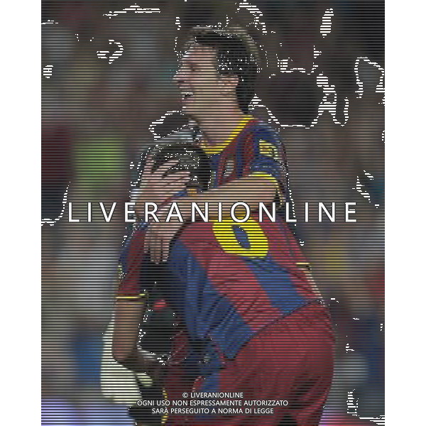 BARCELLONA-SIVIGLIA SUPERCOPPA DI SPAGNA 2010 NELLA FOTO Lionel Messi- Andres Iniesta (ALTERPHOTOS/Acero)-AG ALDO LIVERANI ONLY ITALY