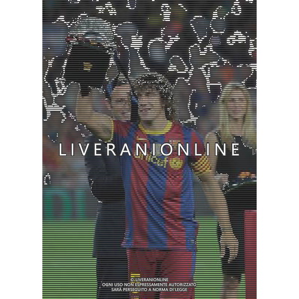BARCELLONA-SIVIGLIA SUPERCOPPA DI SPAGNA 2010 NELLA FOTO Carles Puyol-President Sandro Rosell (ALTERPHOTOS/Acero)-AG ALDO LIVERANI ONLY ITALY