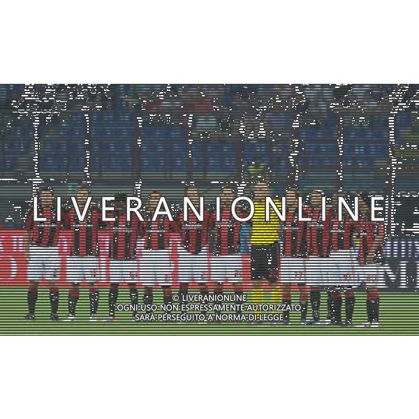 Trofeo Luigi Berlusconi 2010 Milano - 22.08.2010 Milan-Juventus Nella Foto:milan formazione, squadra durante il minuto di silenzio per cossiga /Ph.Vitez-Ag. Aldo Liverani