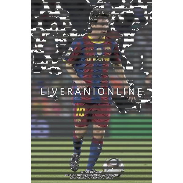 FC Barcelona\'s Lionel Messi during SuperCup of Spain Final match. August 21,2010. (ALTERPHOTOS/Acero) BARCELLONA-SIVIGLIA SUPERCOPPA DI SPAGNA 2010 AG ALDO LIVERANI SAS ITALY ONLY *** Local Caption *** .
