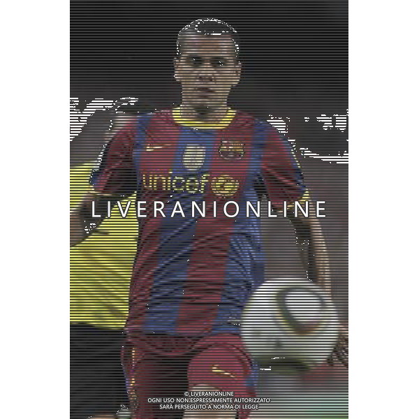 FC Barcelona\'s Daniel Alves during SuperCup of Spain Final match. August 21,2010. (ALTERPHOTOS/Acero) BARCELLONA-SIVIGLIA SUPERCOPPA DI SPAGNA 2010 AG ALDO LIVERANI SAS ITALY ONLY *** Local Caption *** .