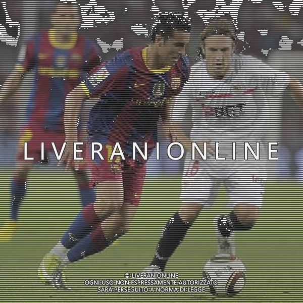 FC Barcelona\'s Pedro Rodriguez (l) and Sevilla\'s Diego Capel during SuperCup of Spain Final match. August 21,2010. (ALTERPHOTOS/Acero) BARCELLONA-SIVIGLIA SUPERCOPPA DI SPAGNA 2010 AG ALDO LIVERANI SAS ITALY ONLY *** Local Caption *** .