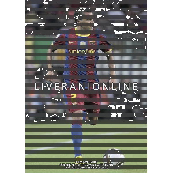 FC Barcelona\'s Daniel Alves during SuperCup of Spain Final match. August 21,2010. (ALTERPHOTOS/Acero) BARCELLONA-SIVIGLIA SUPERCOPPA DI SPAGNA 2010 AG ALDO LIVERANI SAS ITALY ONLY *** Local Caption *** .