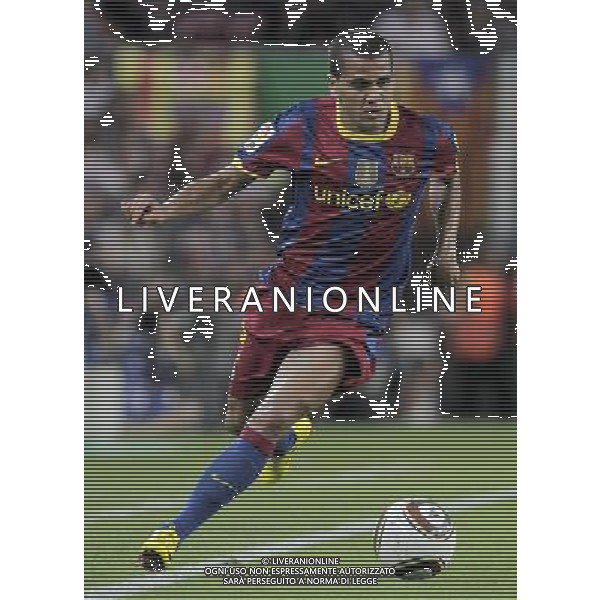 FC Barcelona\'s Daniel Alves during SuperCup of Spain Final match. August 21,2010. (ALTERPHOTOS/Acero) BARCELLONA-SIVIGLIA SUPERCOPPA DI SPAGNA 2010 AG ALDO LIVERANI SAS ITALY ONLY *** Local Caption *** .