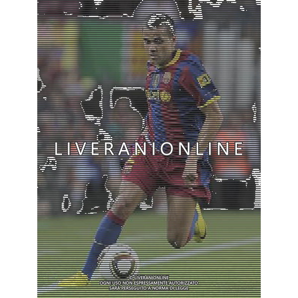 FC Barcelona\'s Daniel Alves during SuperCup of Spain Final match. August 21,2010. (ALTERPHOTOS/Acero) BARCELLONA-SIVIGLIA SUPERCOPPA DI SPAGNA 2010 AG ALDO LIVERANI SAS ITALY ONLY *** Local Caption *** .