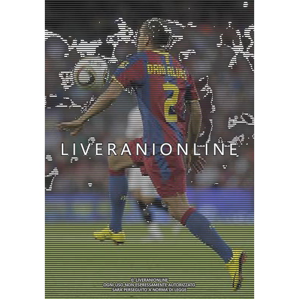 FC Barcelona\'s Daniel Alves during SuperCup of Spain Final match. August 21,2010. (ALTERPHOTOS/Acero) BARCELLONA-SIVIGLIA SUPERCOPPA DI SPAGNA 2010 AG ALDO LIVERANI SAS ITALY ONLY *** Local Caption *** .