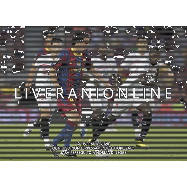 FC Barcelona\'s Lionel Messi during SuperCup of Spain Final match. August 21,2010. (ALTERPHOTOS/Acero) BARCELLONA-SIVIGLIA SUPERCOPPA DI SPAGNA 2010 AG ALDO LIVERANI SAS ITALY ONLY *** Local Caption *** .