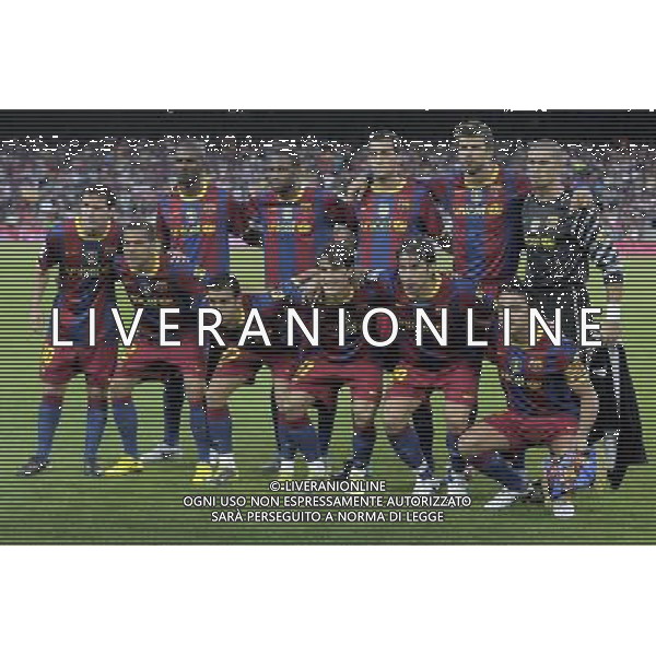FC Barcelona\'s team photo during SuperCup of Spain Final match. August 21,2010. (ALTERPHOTOS/Acero) BARCELLONA-SIVIGLIA SUPERCOPPA DI SPAGNA 2010 AG ALDO LIVERANI SAS ITALY ONLY *** Local Caption *** .