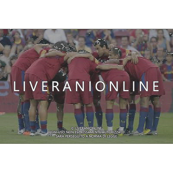 FC Barcelona\'s players during SuperCup of Spain Final match. August 21,2010. (ALTERPHOTOS/Acero) BARCELLONA-SIVIGLIA SUPERCOPPA DI SPAGNA 2010 AG ALDO LIVERANI SAS ITALY ONLY *** Local Caption *** .