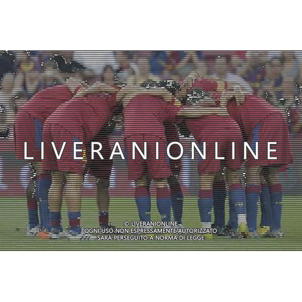 FC Barcelona\'s players during SuperCup of Spain Final match. August 21,2010. (ALTERPHOTOS/Acero) BARCELLONA-SIVIGLIA SUPERCOPPA DI SPAGNA 2010 AG ALDO LIVERANI SAS ITALY ONLY *** Local Caption *** .