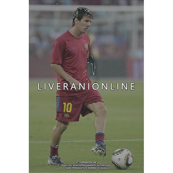 FC Barcelona\'s Lionel Messi during SuperCup of Spain Final match. August 21,2010. (ALTERPHOTOS/Acero) BARCELLONA-SIVIGLIA SUPERCOPPA DI SPAGNA 2010 AG ALDO LIVERANI SAS ITALY ONLY *** Local Caption *** .