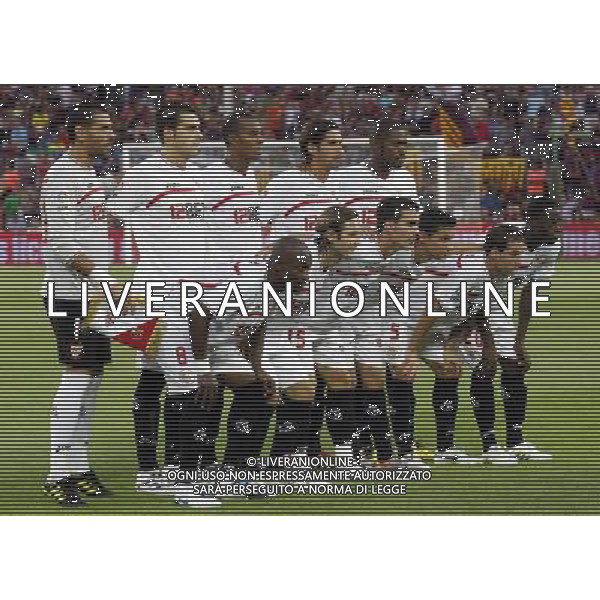 Sevilla\'s team photo during SuperCup of Spain Final match. August 21,2010. (ALTERPHOTOS/Acero) BARCELLONA-SIVIGLIA SUPERCOPPA DI SPAGNA 2010 AG ALDO LIVERANI SAS ITALY ONLY *** Local Caption *** .