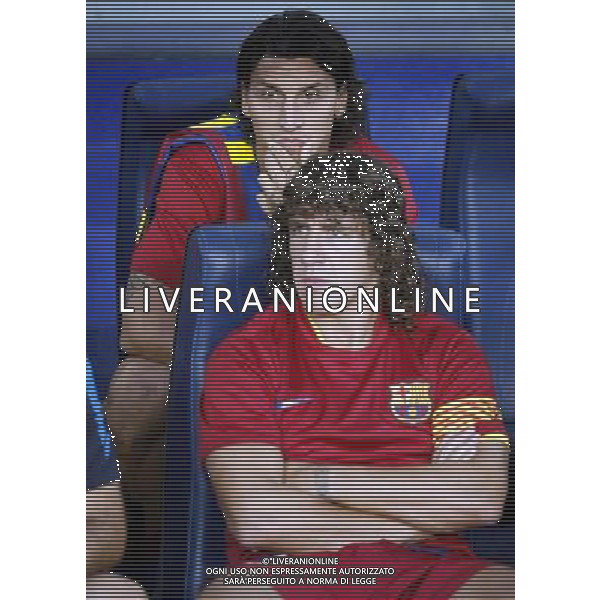 FC Barcelona\'s Zlatan Ibrahimovic and Carles Puyol during SuperCup of Spain Final match. August 21,2010. (ALTERPHOTOS/Acero) BARCELLONA-SIVIGLIA SUPERCOPPA DI SPAGNA 2010 AG ALDO LIVERANI SAS ITALY ONLY *** Local Caption *** .
