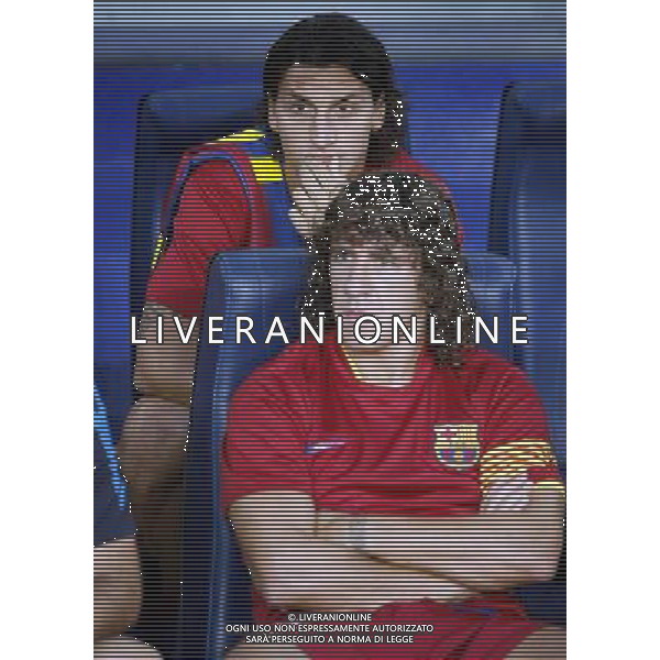 FC Barcelona\'s Zlatan Ibrahimovic and Carles Puyol during SuperCup of Spain Final match. August 21,2010. (ALTERPHOTOS/Acero) BARCELLONA-SIVIGLIA SUPERCOPPA DI SPAGNA 2010 AG ALDO LIVERANI SAS ITALY ONLY *** Local Caption *** .