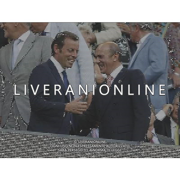 FC Barcelona\'s President Sandro Rosell (l) and Sevilla\'s President Jose Maria del Nido (r) during SuperCup of Spain Final match. August 21,2010. (ALTERPHOTOS/Acero) BARCELLONA-SIVIGLIA SUPERCOPPA DI SPAGNA 2010 AG ALDO LIVERANI SAS ITALY ONLY *** Local Caption *** .