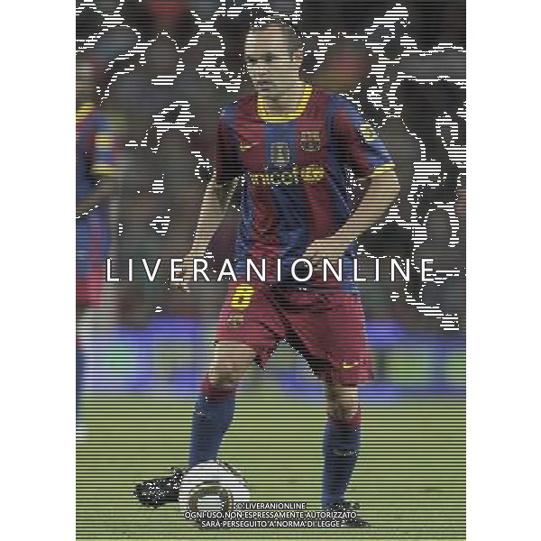 FC Barcelona\'s Andres Iniesta during SuperCup of Spain Final match. August 21,2010. (ALTERPHOTOS/Acero) BARCELLONA-SIVIGLIA SUPERCOPPA DI SPAGNA 2010 AG ALDO LIVERANI SAS ITALY ONLY *** Local Caption *** .