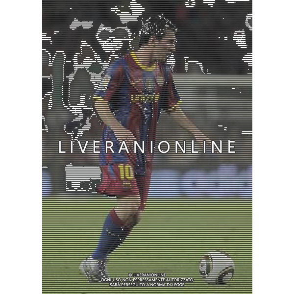 FC Barcelona\'s Lionel Messi during SuperCup of Spain Final match. August 21,2010. (ALTERPHOTOS/Acero) BARCELLONA-SIVIGLIA SUPERCOPPA DI SPAGNA 2010 AG ALDO LIVERANI SAS ITALY ONLY *** Local Caption *** .