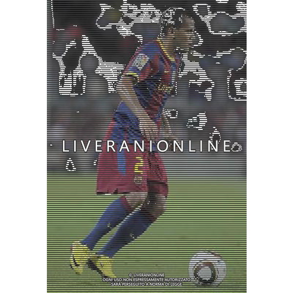 FC Barcelona\'s Daniel Alves during SuperCup of Spain Final match. August 21,2010. (ALTERPHOTOS/Acero) BARCELLONA-SIVIGLIA SUPERCOPPA DI SPAGNA 2010 AG ALDO LIVERANI SAS ITALY ONLY *** Local Caption *** .