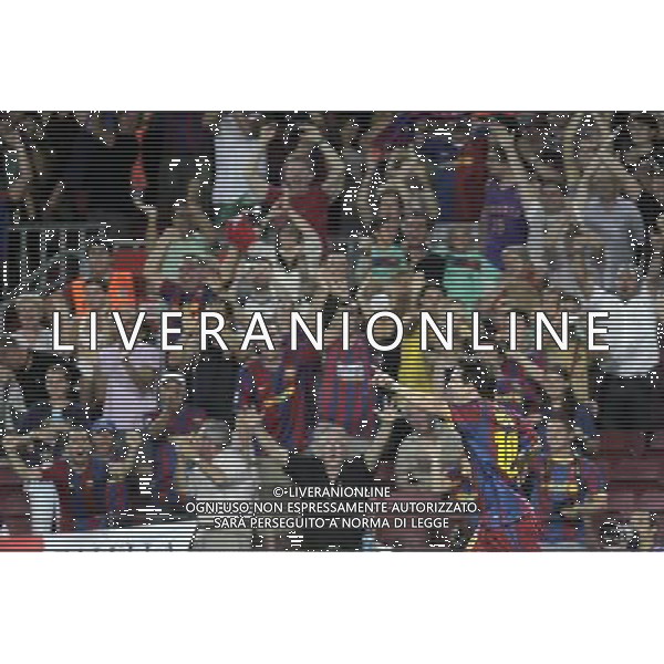 FC Barcelona\'s Lionel Messi celebrates goal during SuperCup of Spain Final match. August 21,2010. (ALTERPHOTOS/Acero) BARCELLONA-SIVIGLIA SUPERCOPPA DI SPAGNA 2010 AG ALDO LIVERANI SAS ITALY ONLY *** Local Caption *** .