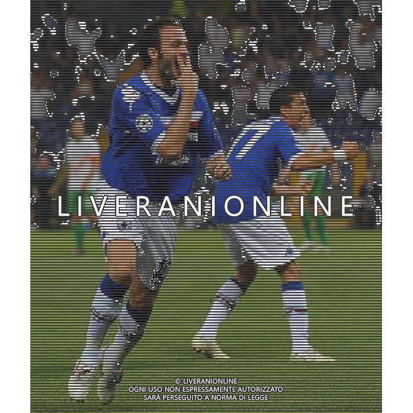 Champions League 2010/2011 Turno Preliminare Ritorno Genova - 24.08.2010 Sampdoria-Werder Brema Nella Foto:giampaolo pazzini esultanza dopo il primo gol /Ph.Vitez-Ag. Aldo Liverani