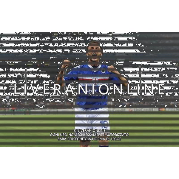 Champions League 2010/2011 Turno Preliminare Ritorno Genova - 24.08.2010 Sampdoria-Werder Brema Nella Foto:giampaolo pazzini esultanza dopo il primo gol /Ph.Vitez-Ag. Aldo Liverani