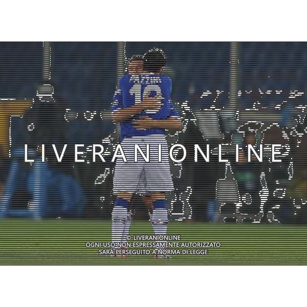 Champions League 2010/2011 Turno Preliminare Ritorno Genova - 24.08.2010 Sampdoria-Werder Brema Nella Foto: esultanza dopo il secondo gol di giampaolo pazzini con antonio cassano /Ph.Vitez-Ag. Aldo Liverani