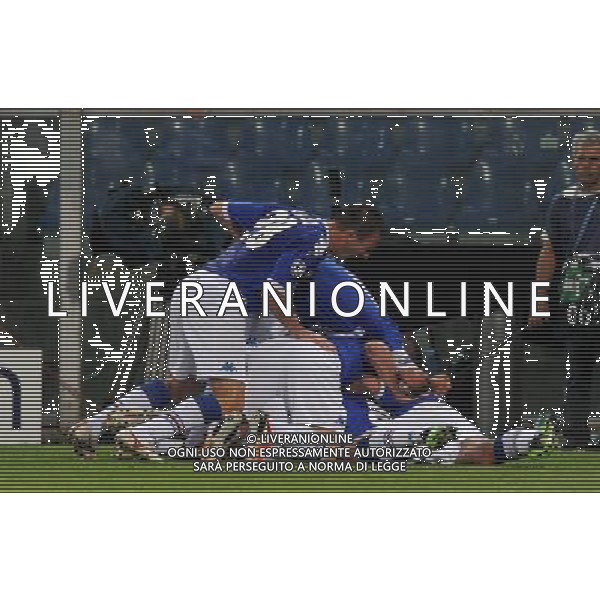Champions League 2010/2011 Turno Preliminare Ritorno Genova - 24.08.2010 Sampdoria-Werder Brema Nella Foto: abbracci esultanza dopo il secondo gol di giampaolo pazzini /Ph.Vitez-Ag. Aldo Liverani