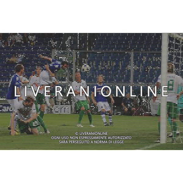 Champions League 2010/2011 Turno Preliminare Ritorno Genova - 24.08.2010 Sampdoria-Werder Brema Nella Foto:occasione di giampaolo pazzini salvata sulla linea /Ph.Vitez-Ag. Aldo Liverani