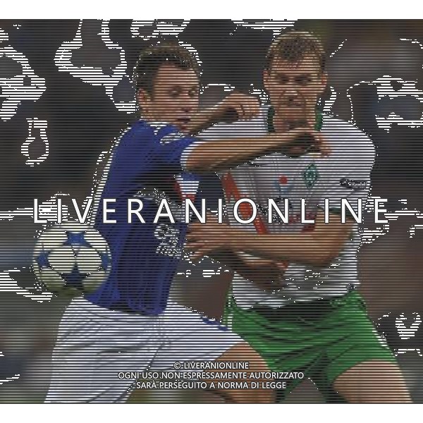 Champions League 2010/2011 Turno Preliminare Ritorno Genova - 24.08.2010 Sampdoria-Werder Brema Nella Foto:antonio cassano e mertesacker /Ph.Vitez-Ag. Aldo Liverani