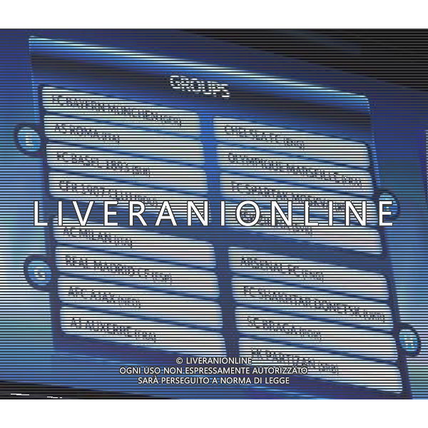 Champions League Draw 2010/2011 Sorteggi Montecarlo (Principato di Monaco) - 26.08.2010 Nella Foto:Tabellone gironi /Ph.Vitez-Ag. Aldo Liverani