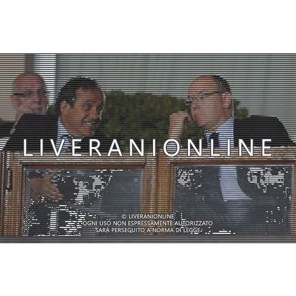 UEFA SuperCup 2010 Montecarlo (Principato di Monaco) - 27.08.2010 Inter-Atleco Madrid Nella Foto:michel platini e alberto di monaco principe ranieri /Ph.Vitez-Ag. Aldo Liverani