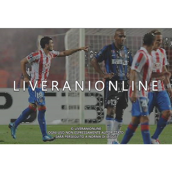 UEFA SuperCup 2010 Montecarlo (Principato di Monaco) - 27.08.2010 Inter-Atleco Madrid Nella Foto:reyes esultanza dopo il gol - delusione maicon /Ph.Vitez-Ag. Aldo Liverani