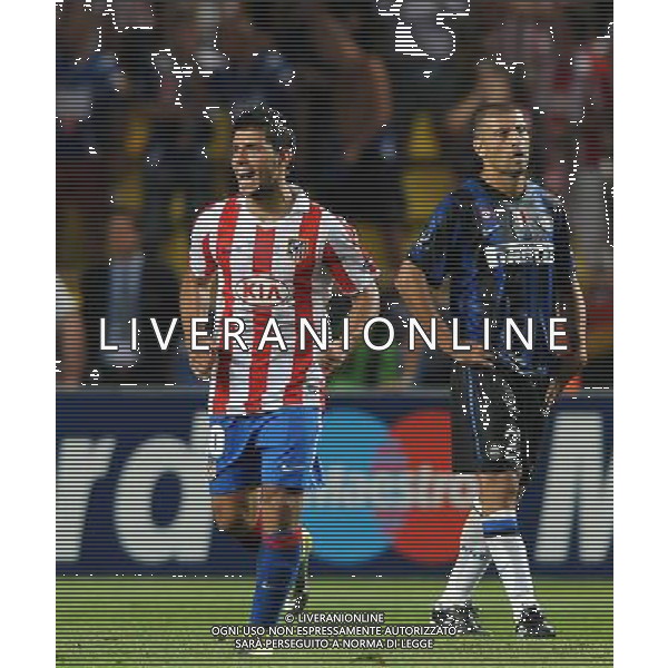 UEFA SuperCup 2010 Montecarlo (Principato di Monaco) - 27.08.2010 Inter-Atleco Madrid Nella Foto:aguero esultanza dopo il gol /Ph.Vitez-Ag. Aldo Liverani