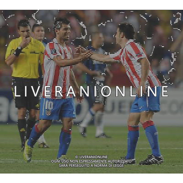 UEFA SuperCup 2010 Montecarlo (Principato di Monaco) - 27.08.2010 Inter-Atleco Madrid Nella Foto:aguero esultanza dopo il gol /Ph.Vitez-Ag. Aldo Liverani