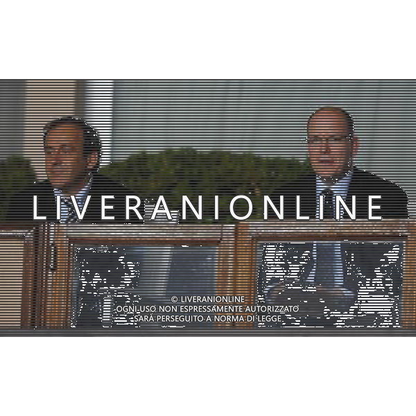 UEFA SuperCup 2010 Montecarlo (Principato di Monaco) - 27.08.2010 Inter-Atleco Madrid Nella Foto:Michel PLATINI-Alberto GRIMALDI /Ph.Vitez-Ag. Aldo Liverani