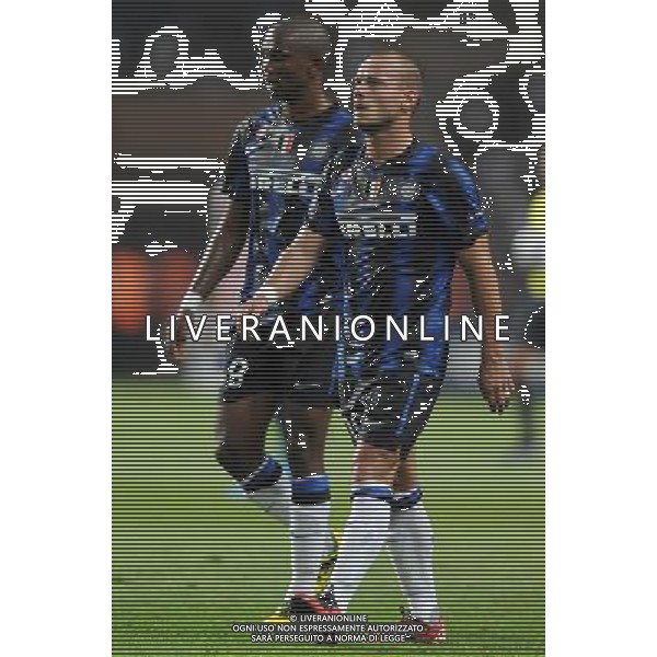 UEFA SuperCup 2010 Montecarlo (Principato di Monaco) - 27.08.2010 Inter-Atleco Madrid Nella Foto:Wesley SNEIJDER-Samuel ETO\'O /Ph.Vitez-Ag. Aldo Liverani