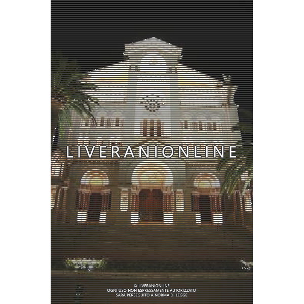 MONTECARLO NELLA FOTO La Cattedrale di Monaco di notte, ALL\'INTERNO SONO SEPPELLITI I REALI PHOTOSHOT-AG ALDO LIVERANI