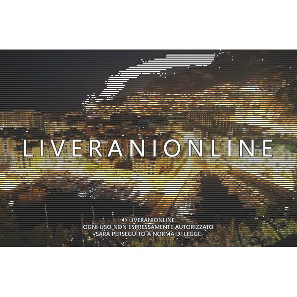 MONTECARLO NELLA FOTO Il porto turistico, nel quartiere di Fontvieille di notte. PHOTOSHOT-AG ALDO LIVERANI