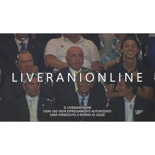 MILANO 29/08/2010 SPORT CALCIO MILAN LECCE SERIE A TIM NELLA FOTO silvio berlusconi e ibrahimovic zlatan adriano galliani ©AG.ALDO LIVERANI SAS OBBLIGATORIO CITARE LA FONTE TELEVISIVA SKY CALCIO