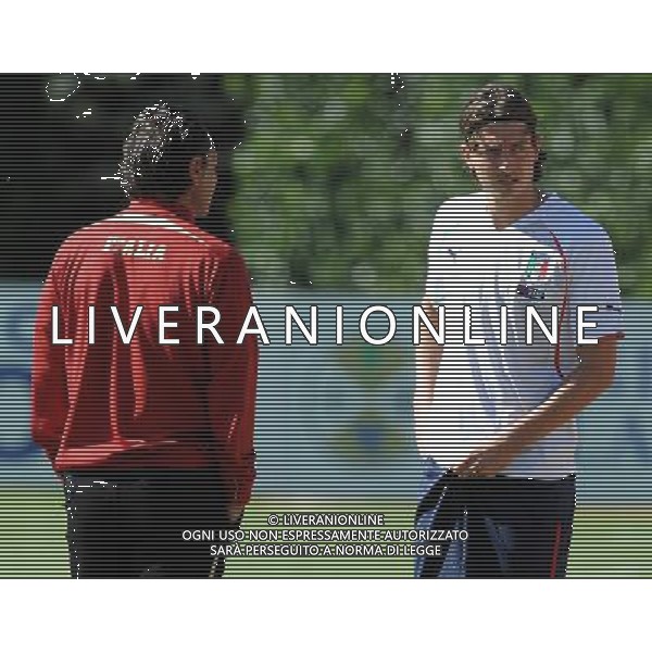 Raduno Nazionale Italiana a Coverciano Coverciano(FI) - 31.08.2010 Allenamento Nella Foto:prandelli montolivo /Ph.Vitez-Ag. Aldo Liverani