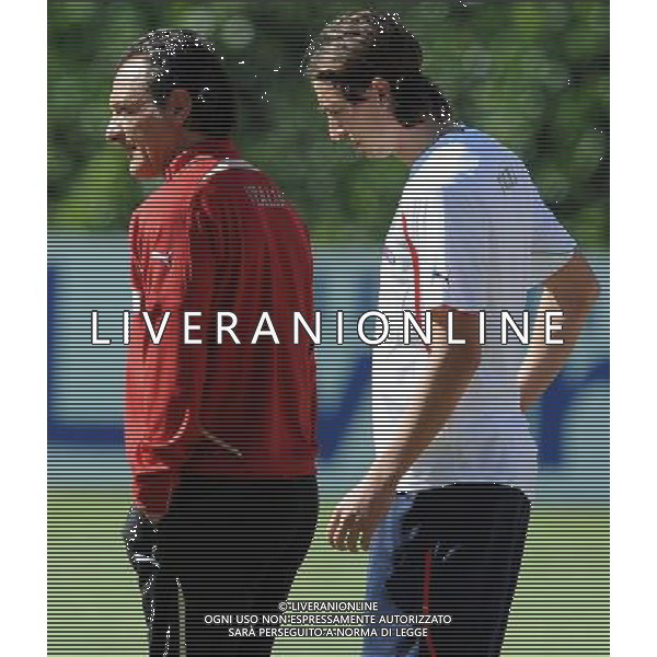 Raduno Nazionale Italiana a Coverciano Coverciano(FI) - 31.08.2010 Allenamento Nella Foto:prandelli montolivo /Ph.Vitez-Ag. Aldo Liverani