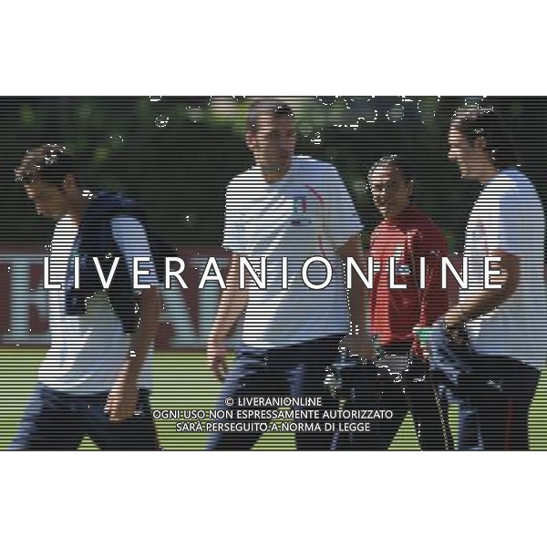 Raduno Nazionale Italiana a Coverciano Coverciano(FI) - 31.08.2010 Allenamento Nella Foto:prandelli-sirigu-mirante-viviano /Ph.Vitez-Ag. Aldo Liverani