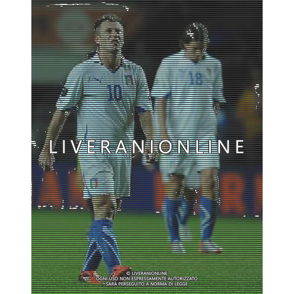 Qualificazioni ai Campionati Europei UEFA EURO 2012 Gruppo C Tallin - 03.09.2010 Estonia-Italia Nella Foto:delusione cassano montolivo /Ph.Vitez-Ag. Aldo Liverani